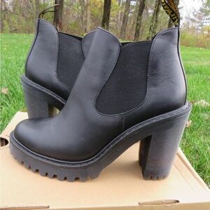 Dr. Martens Black Heeled Chelsea Boots 9